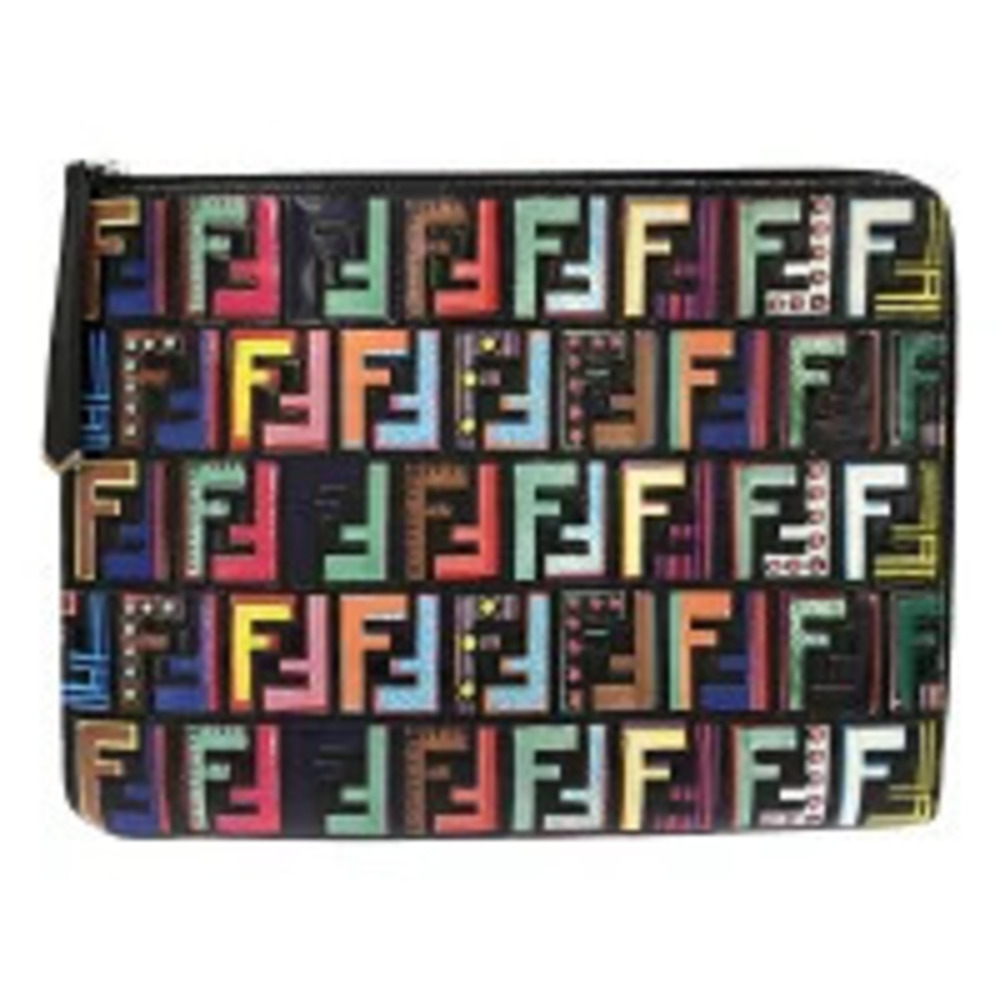 Fendi Fun Fair FF Pouch vibrant multicolored Zucca black